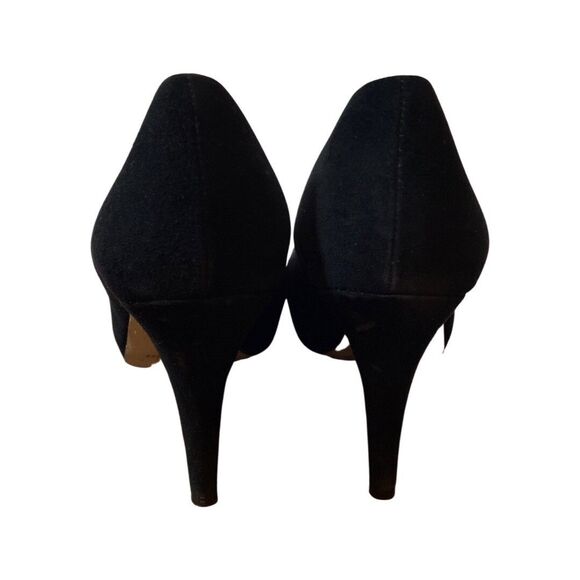 Bettye Muller Black Suede Heel Pump Sz 11 Original Box Style Treat Made In Italy - Picture 5 of 7